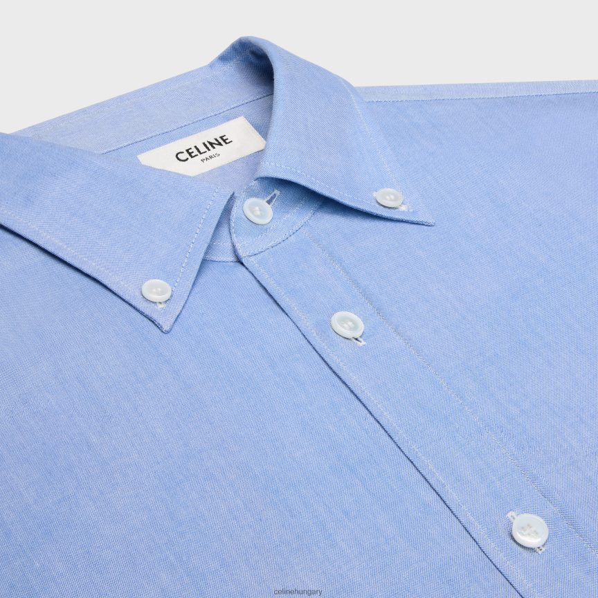 ruházat CELINE tomboy ing pamut chambray anyagból bleu azur/craie nők J6P488576