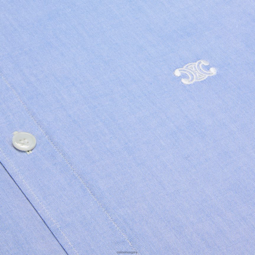 ruházat CELINE tomboy ing pamut chambray anyagból bleu azur/craie nők J6P488576