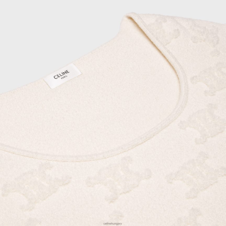 ruházat CELINE triomphe crop top pamut boucle törtfehér nők J6P488848