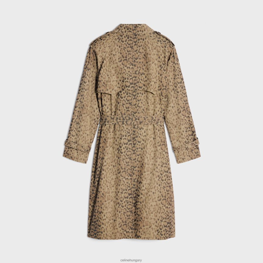 ruházat CELINE pamut gabardinból készült vivienne trench kabát leopárd nők J6P488566