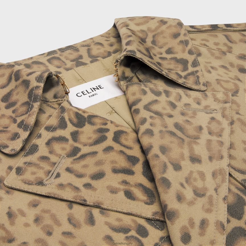 ruházat CELINE pamut gabardinból készült vivienne trench kabát leopárd nők J6P488566