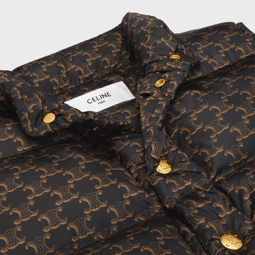 ruházat CELINE steppelt mellény monogramos nylonból bézs/fekete nők J6P488706