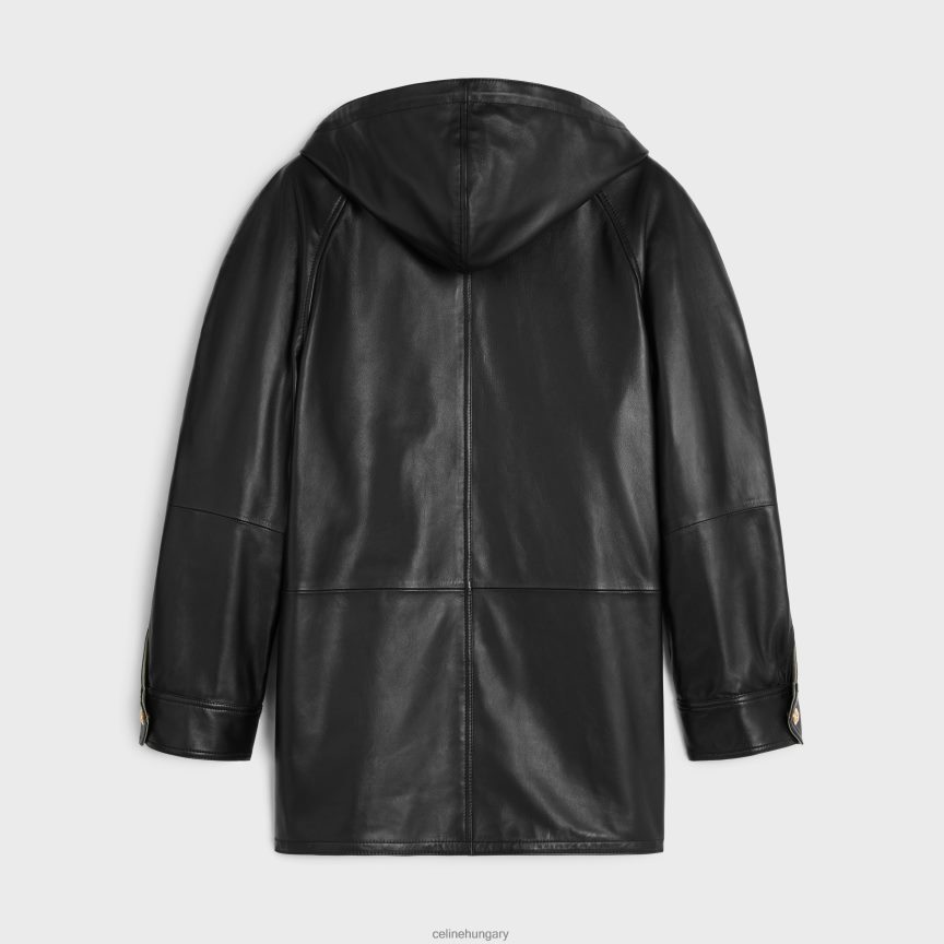 ruházat CELINE túlméretezett parka plonge báránybőrből fekete/khaki nők J6P488623