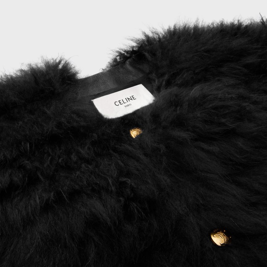 ruházat CELINE hímzett kecskekasmír kardigán fekete nők J6P488620