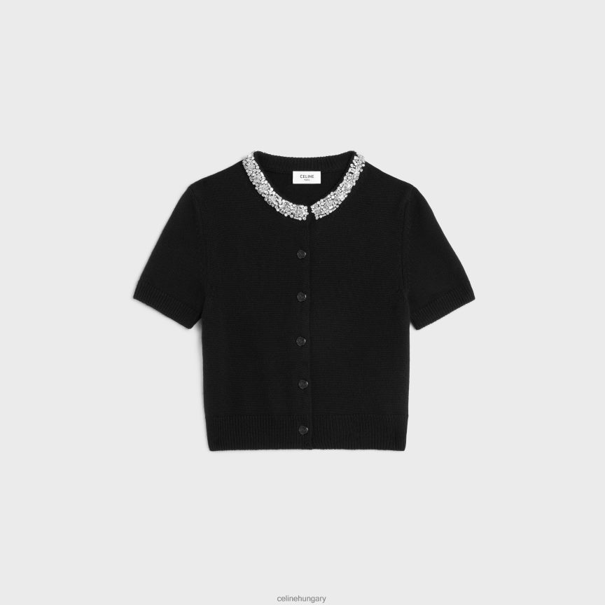 ruházat CELINE hímzett vágott kasmír kardigán fekete nők J6P488768