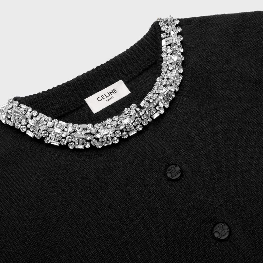 ruházat CELINE hímzett vágott kasmír kardigán fekete nők J6P488768