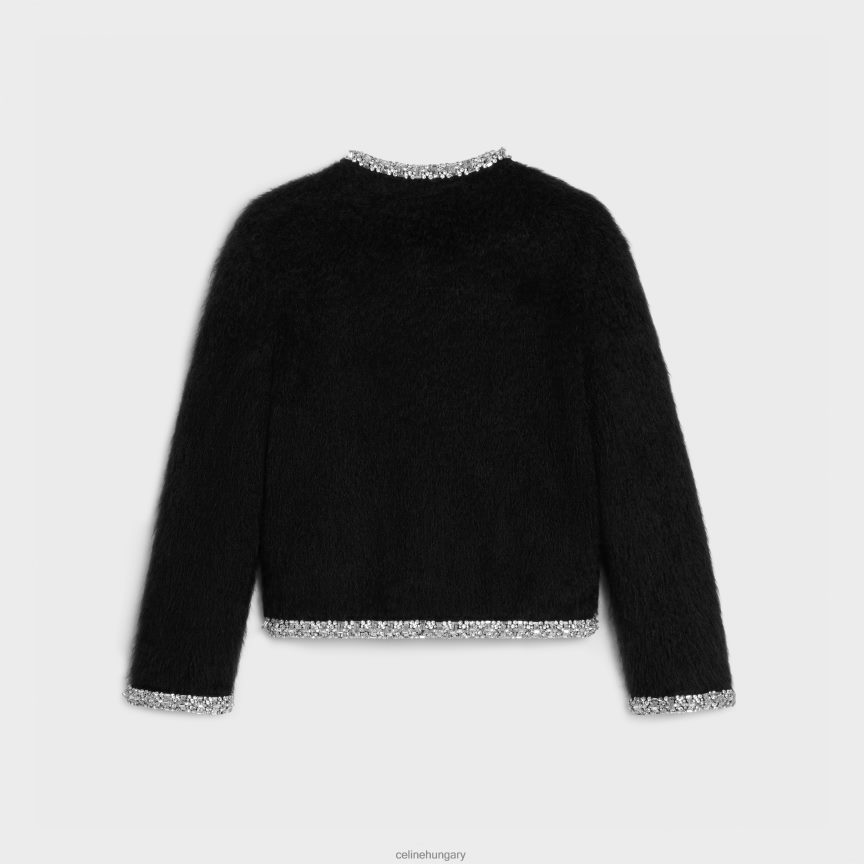 ruházat CELINE szálcsiszolt moherből hímzett kardigán fekete nők J6P488616