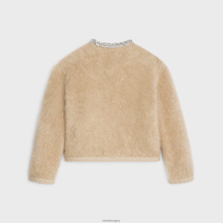 ruházat CELINE szálcsiszolt moherből hímzett kardigán teve nők J6P488763