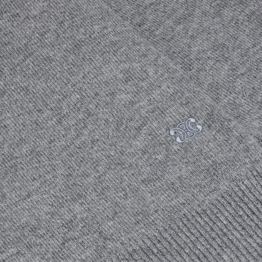 ruházat CELINE triomphe V-nyakú pulóver örökség kasmírból középszürke nők J6P488758