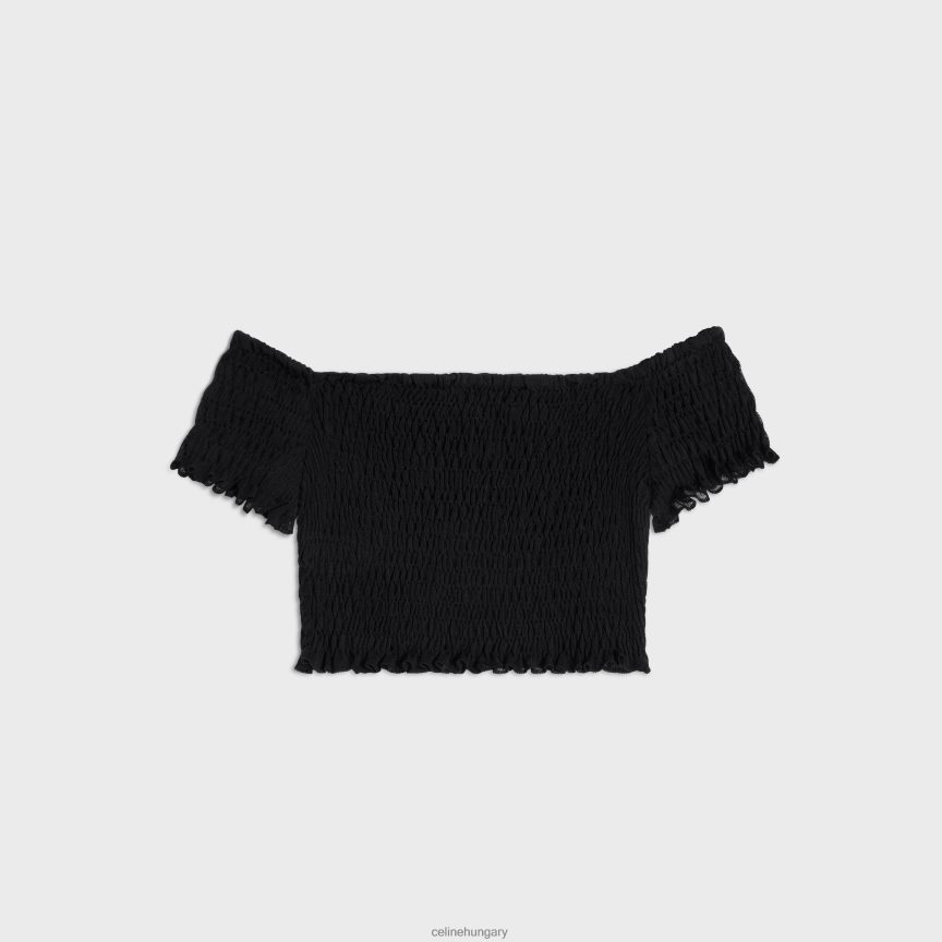 ruházat CELINE triomphe crop top hálós selyemből fekete nők J6P488640