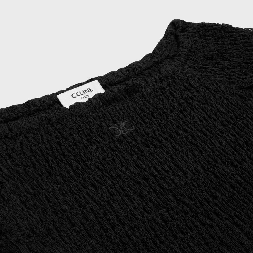 ruházat CELINE triomphe crop top hálós selyemből fekete nők J6P488640