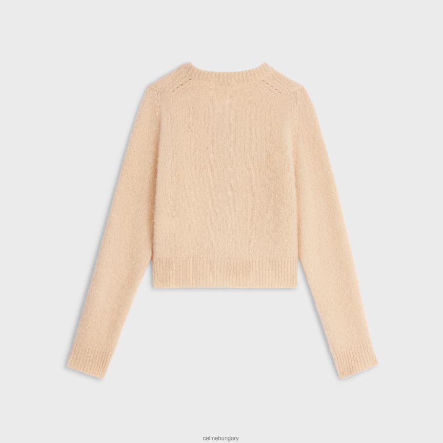 ruházat CELINE triomphe kardigán kasmírból és selyemből szalma nők J6P488762