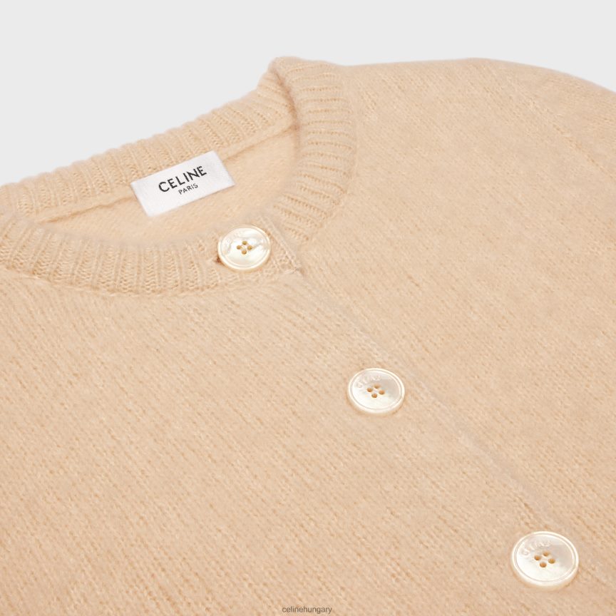 ruházat CELINE triomphe kardigán kasmírból és selyemből szalma nők J6P488762
