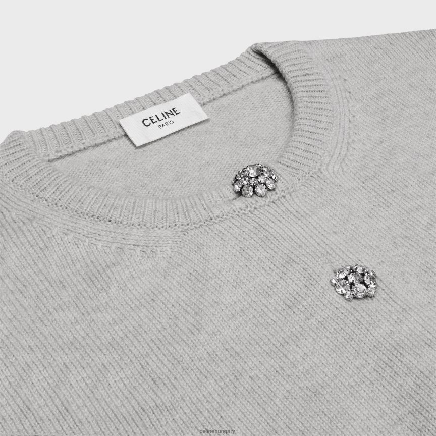 ruházat CELINE triomphe kardigán örökségi kasmírból világos szürke nők J6P488761