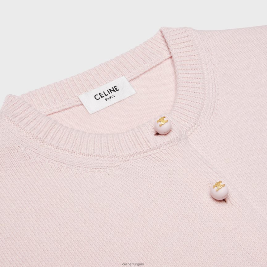 ruházat CELINE vágott kardigán örökség kasmírból világos rózsaszín nők J6P488770