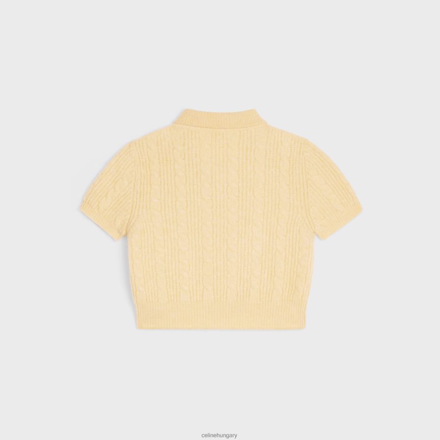 ruházat CELINE vágott kardigán szálcsiszolt kasmírból halványsárga nők J6P488771