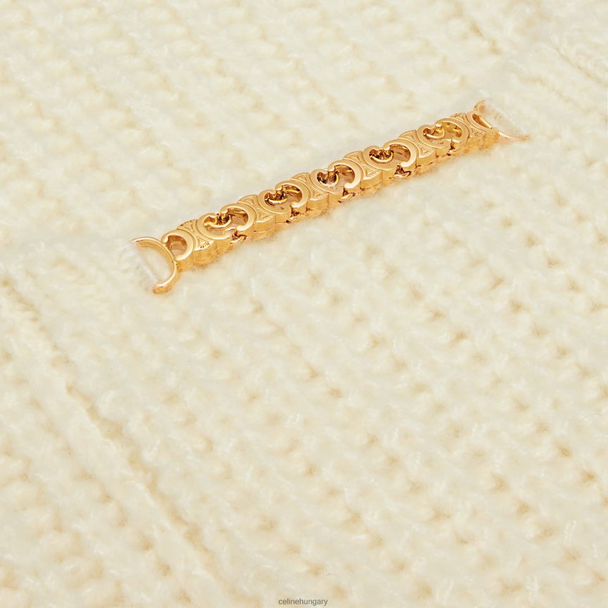 ruházat CELINE vareuse bordás gyapjúból és kasmírból törtfehér nők J6P488751