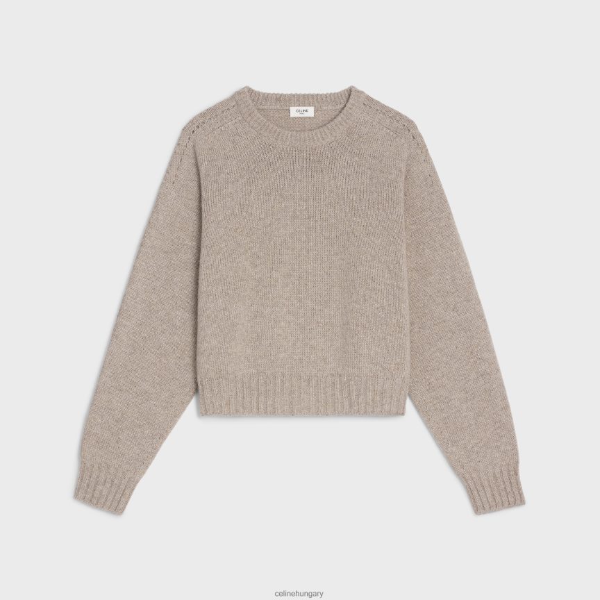 ruházat CELINE varrat nélküli kasmír pulóver homok nők J6P488753