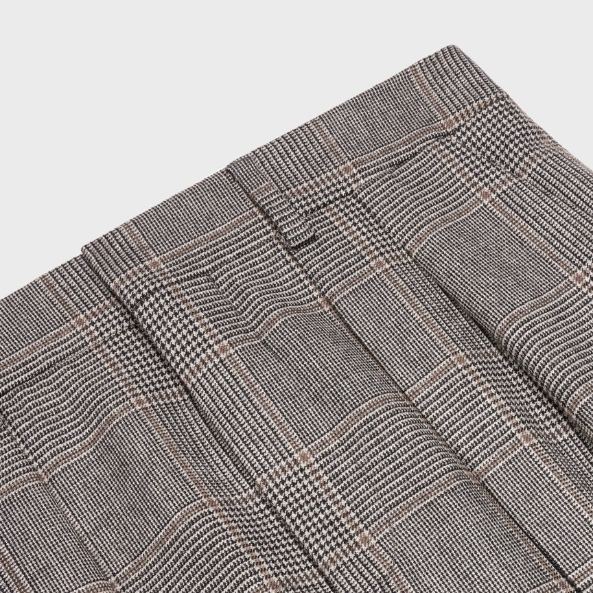 ruházat CELINE dupla redős tixie nadrág kockás flanel anyagból noir/vanília/chataigne nők J6P488873