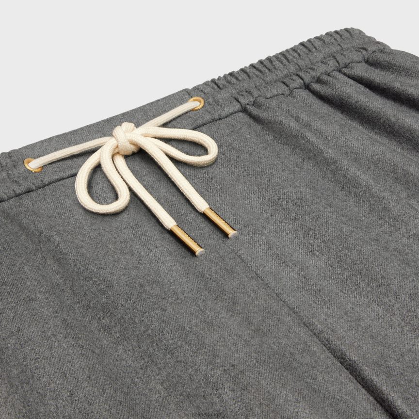 ruházat CELINE egyenes jogging nadrág kasmír flanelből gris melange nők J6P488680
