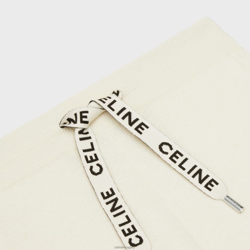 ruházat CELINE kasmír gyapjú sínadrág törtfehér nők J6P488883