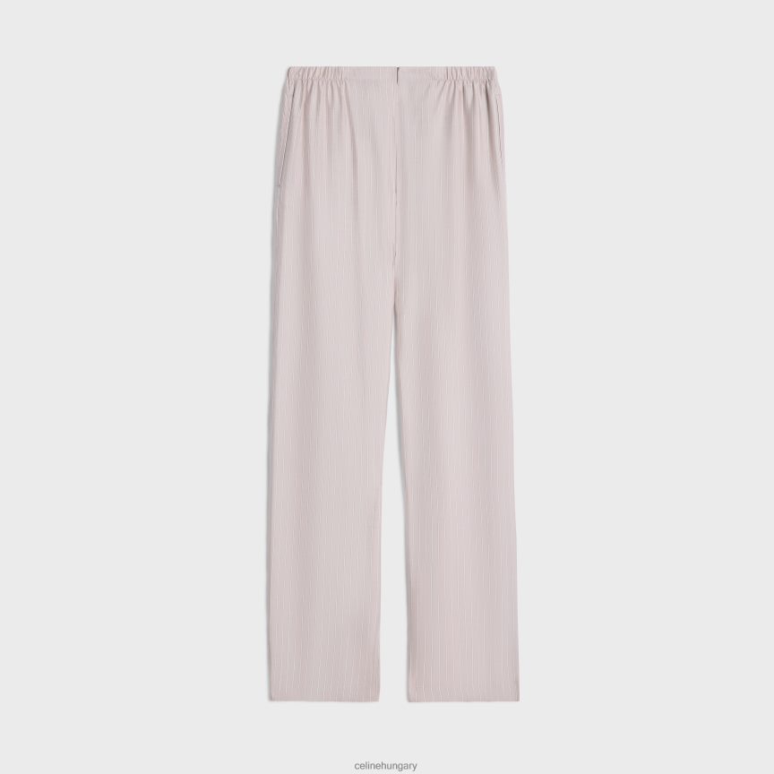 ruházat CELINE pizsamanadrág csíkos selyemből rose clair/craie nők J6P488682