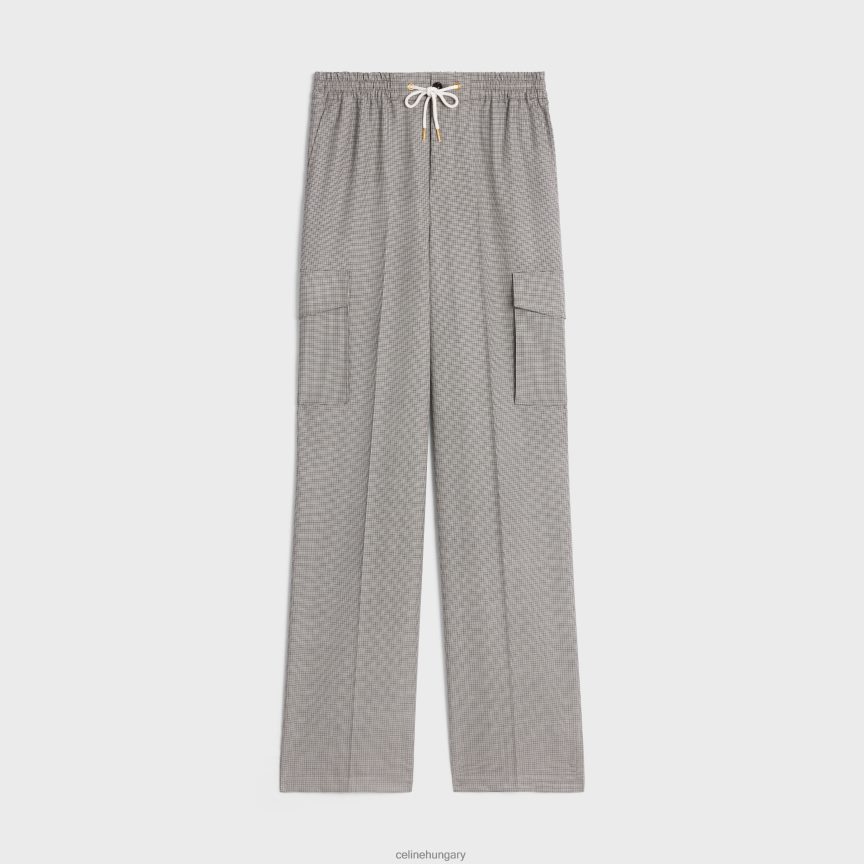 ruházat CELINE teherszállító nadrág gyapjúból craie/beige/noir nők J6P488880