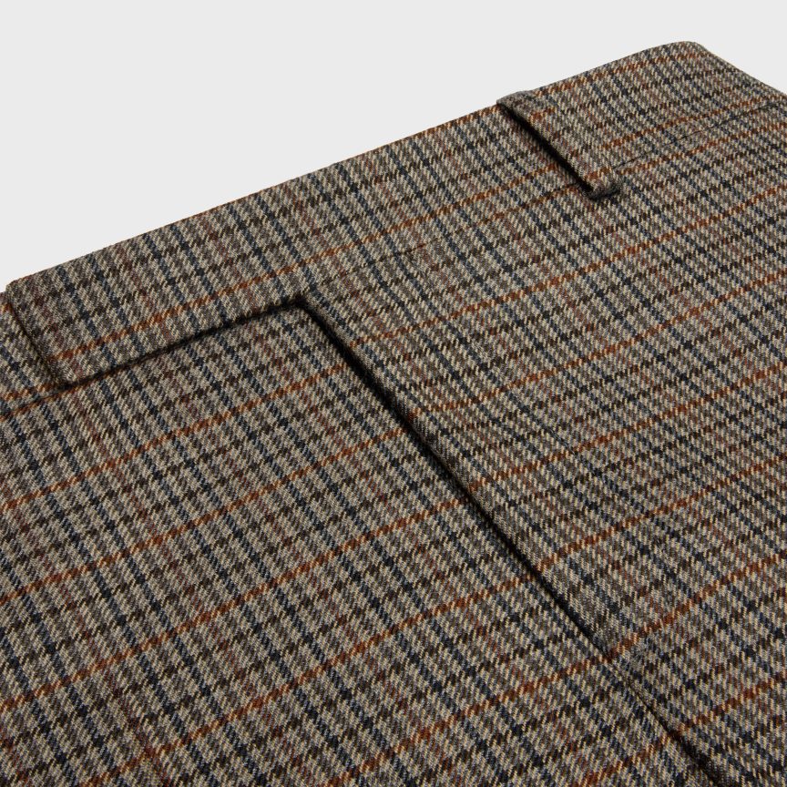 ruházat CELINE tommy nadrág kockás gyapjúból bézs/kék/cuivre nők J6P488648