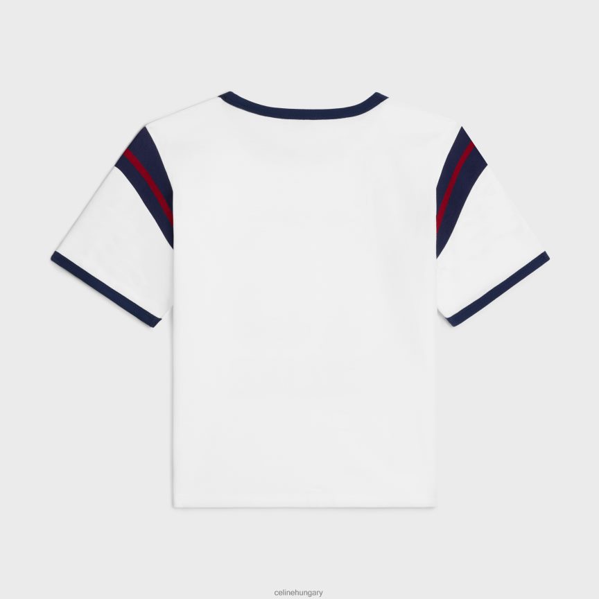 ruházat CELINE 16-os dobozos pamutdzsörzé póló törtfehér/touareg/rozsda nők J6P488678