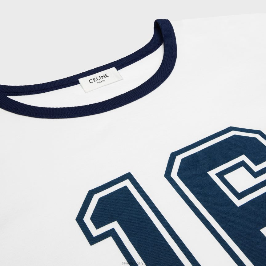 ruházat CELINE 16-os dobozos pamutdzsörzé póló törtfehér/touareg/rozsda nők J6P488678