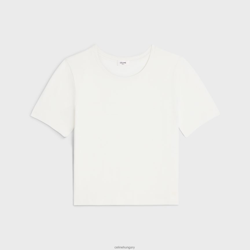 ruházat CELINE boxy triomphe póló pamut dzsörzéből ekrü nők J6P488780