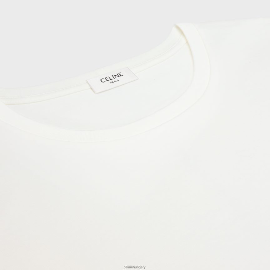 ruházat CELINE boxy triomphe póló pamut dzsörzéből ekrü nők J6P488780