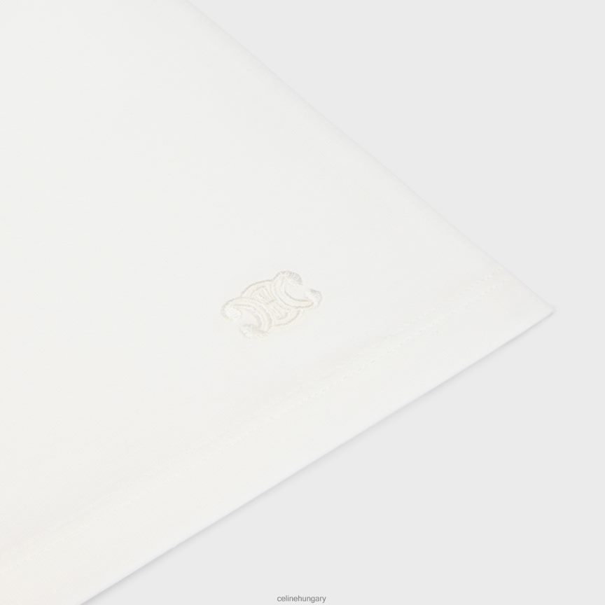 ruházat CELINE boxy triomphe póló pamut dzsörzéből ekrü nők J6P488780