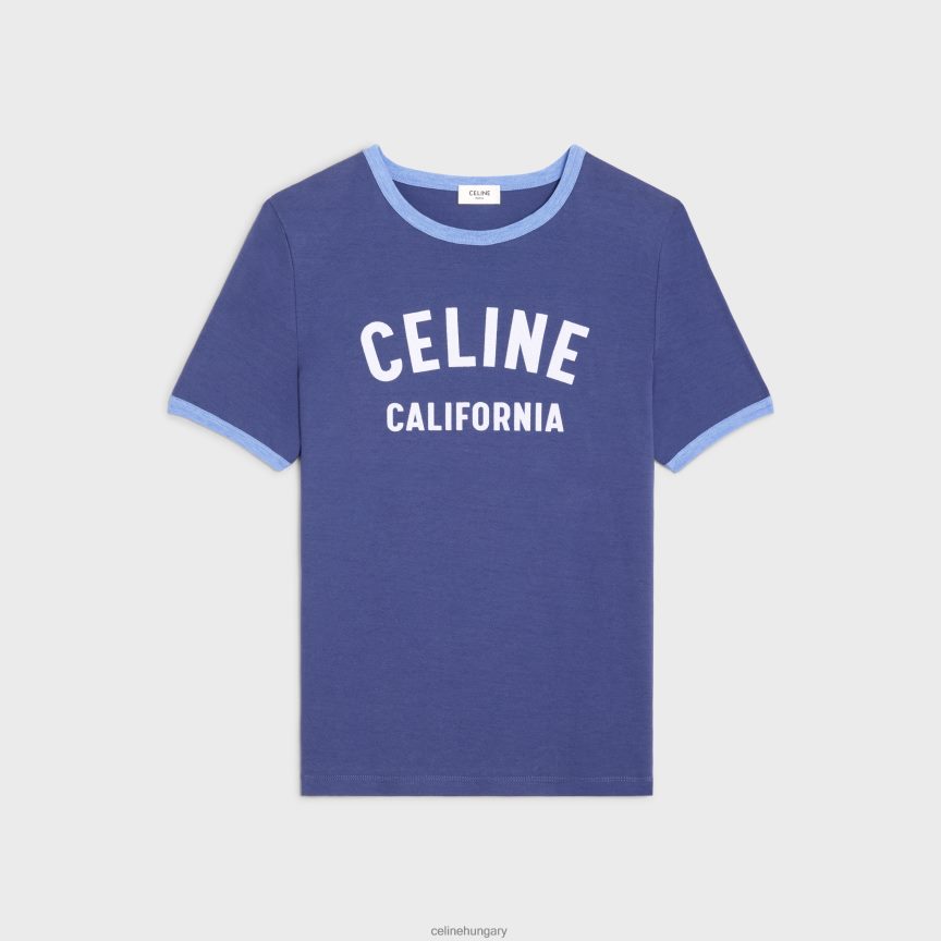 ruházat CELINE california 70-es évekbeli pamutdzsörzé póló homályos kék/világoskék/kr nők J6P488775