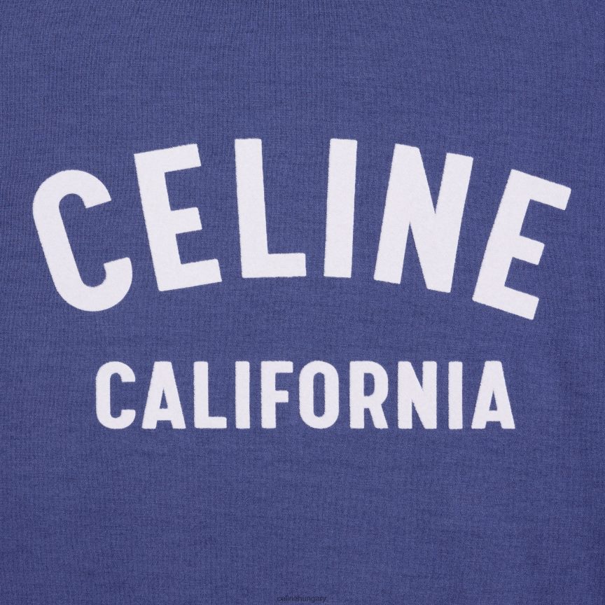 ruházat CELINE california 70-es évekbeli pamutdzsörzé póló homályos kék/világoskék/kr nők J6P488775