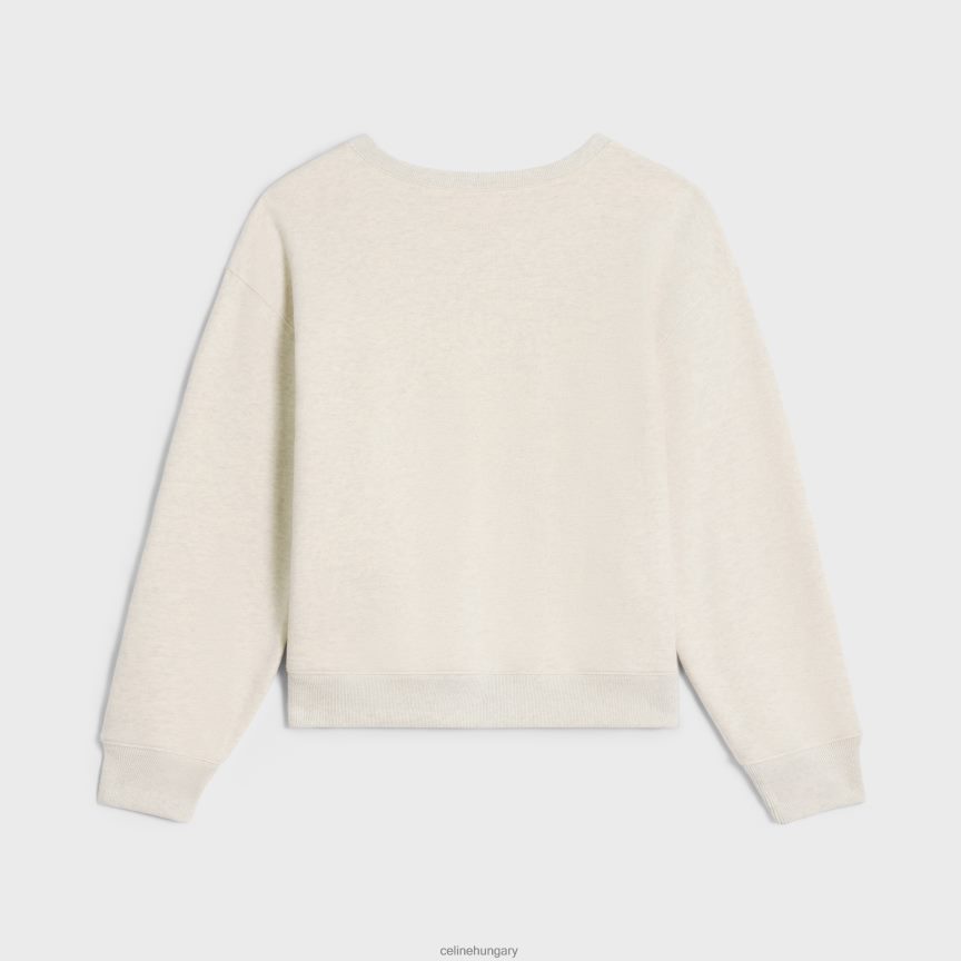 ruházat CELINE párizsi bő pulóver pamut polárból krém/fekete nők J6P488597