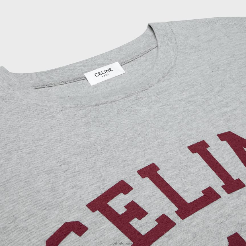 ruházat CELINE párizsi póló pamut dzsörzéből szürke melanzs/bordó nők J6P488772