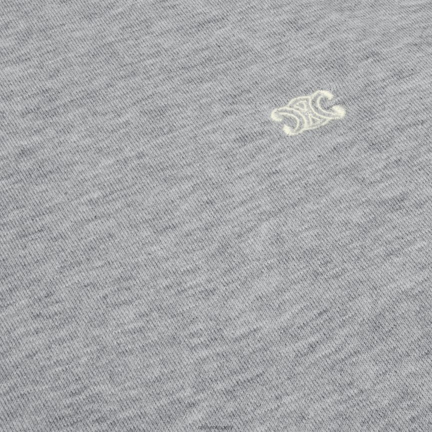 ruházat CELINE pamut/kasmír triomph kapucnis pulcsi szürke/törtfehér nők J6P488781