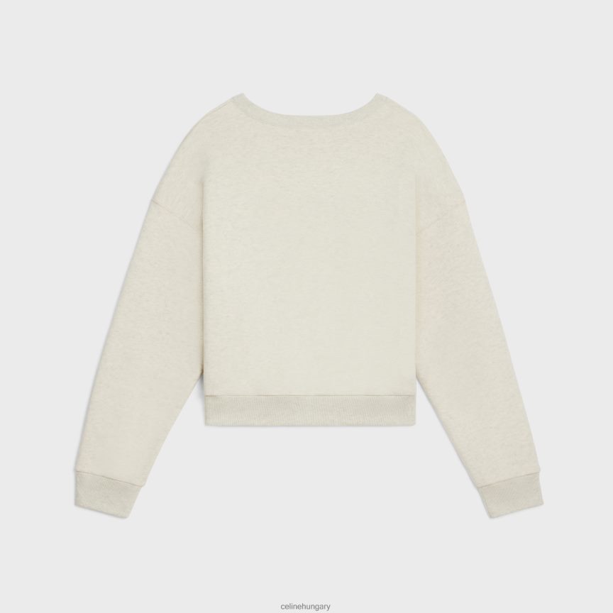 ruházat CELINE pamut polár pulóver bézs melange/bordó nők J6P488671