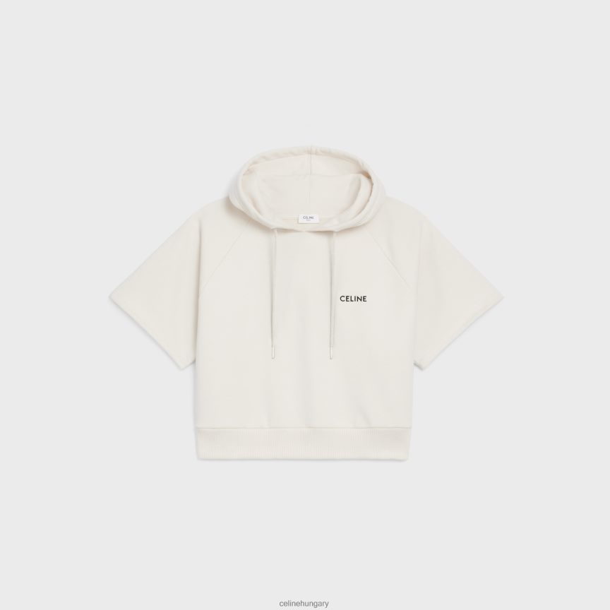 ruházat CELINE rövidített kapucnis pamut polárból krém/fekete nők J6P488783