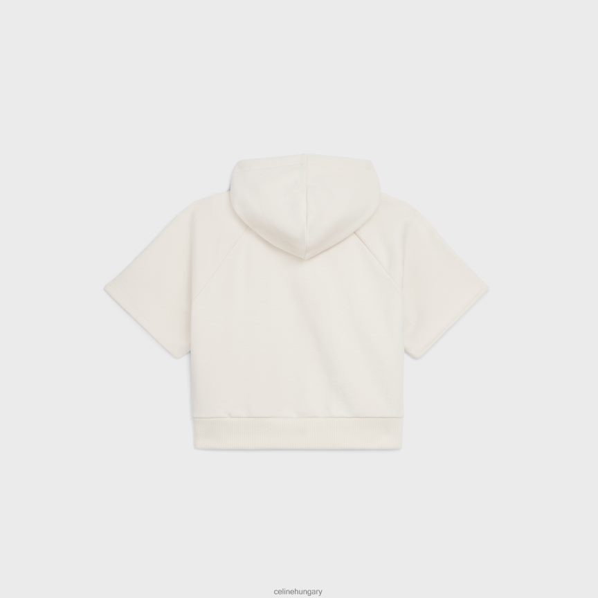 ruházat CELINE rövidített kapucnis pamut polárból krém/fekete nők J6P488783