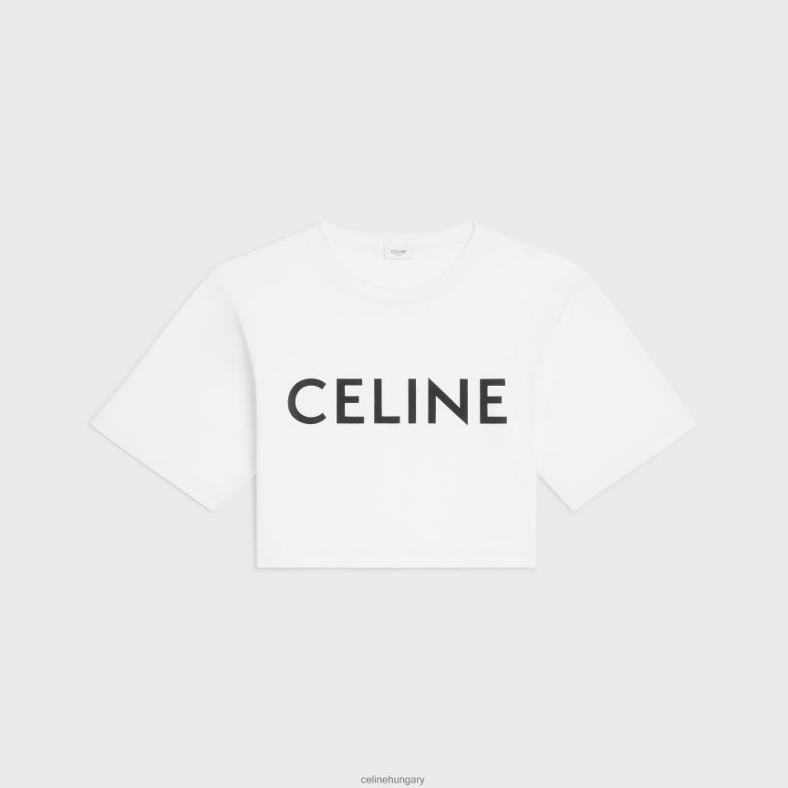 ruházat CELINE vágott póló pamut dzsörzéből ekrü/fekete nők J6P488784