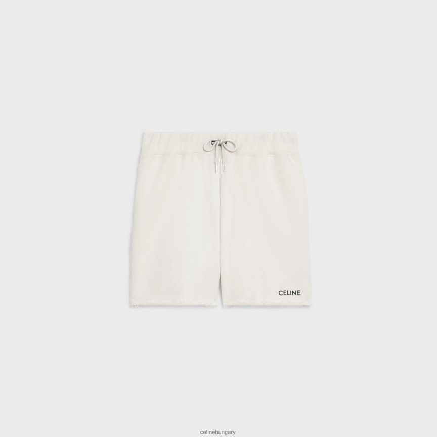 ruházat CELINE bő rövidnadrág pamut polárból krém/fekete nők J6P488888