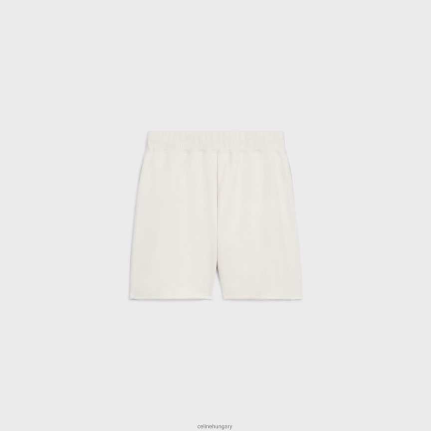 ruházat CELINE bő rövidnadrág pamut polárból krém/fekete nők J6P488888