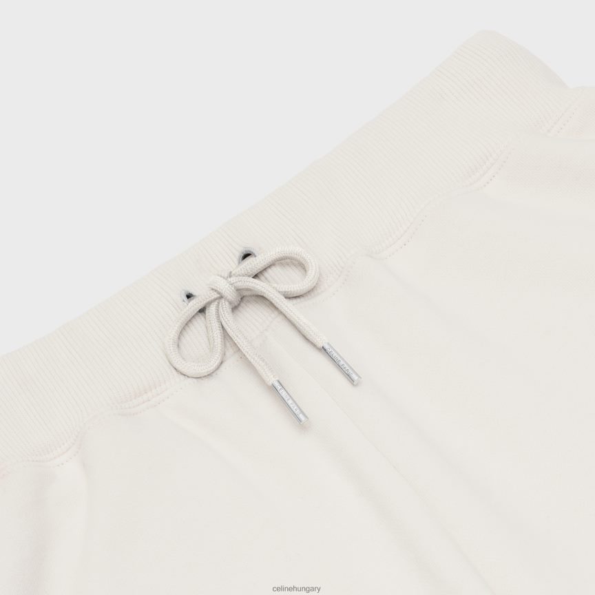 ruházat CELINE bő rövidnadrág pamut polárból krém/fekete nők J6P488888