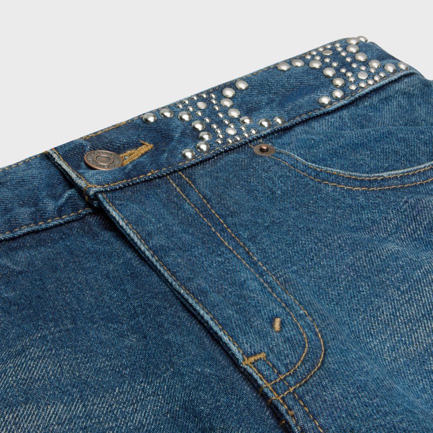 ruházat CELINE mini rövidnadrág farmerből tiszta sötét unió mosás nők J6P488892