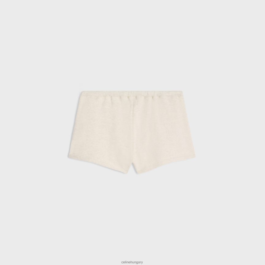 ruházat CELINE párizsi mini rövidnadrág pamut polárból krém/fekete nők J6P488598