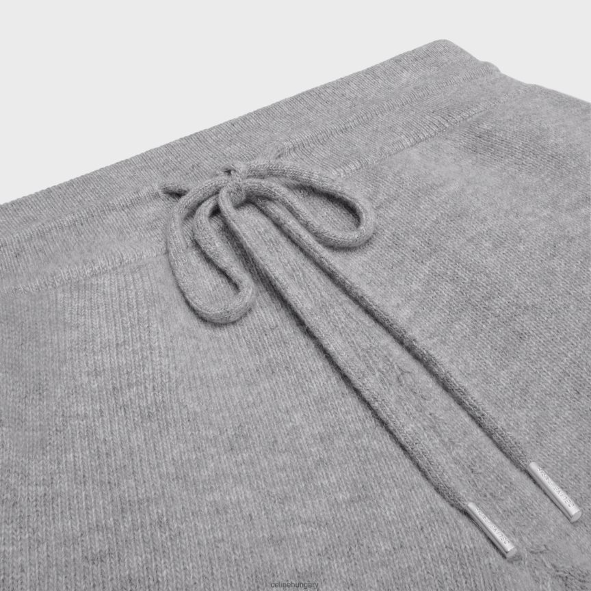 ruházat CELINE triomphe mini rövidnadrág gyapjúból és kasmírból világos szürke nők J6P488684