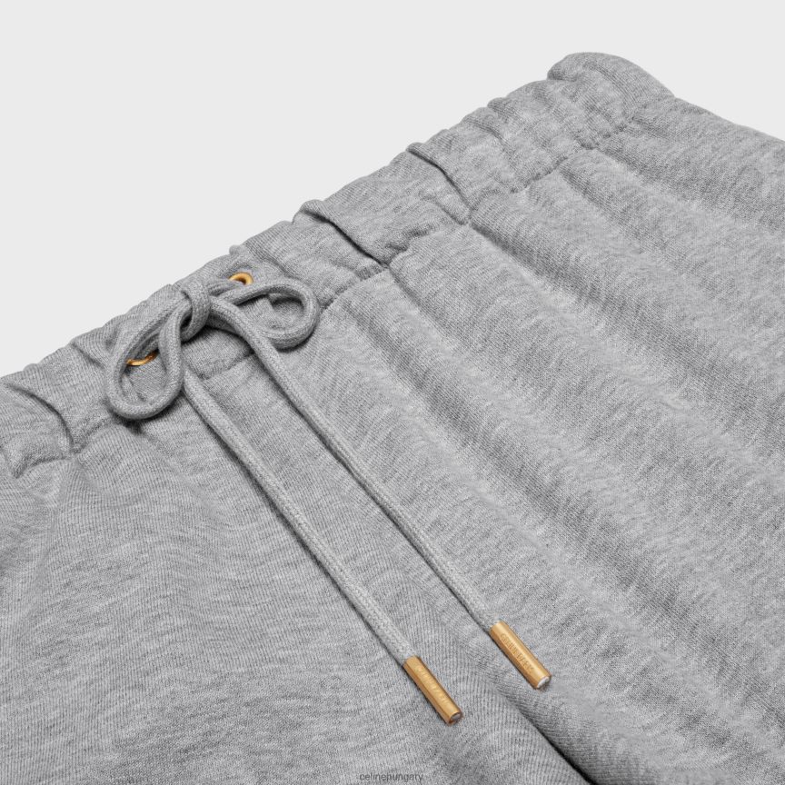 ruházat CELINE triomphe mini rövidnadrág pamutból és kasmírból szürke/ekrü nők J6P488886