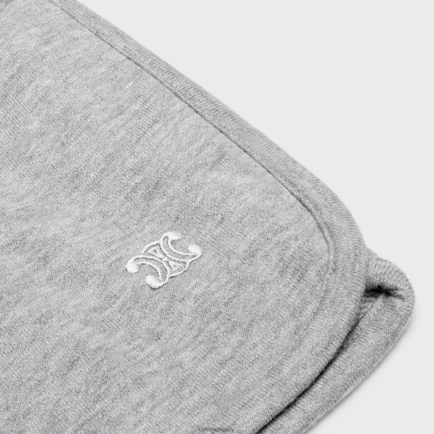 ruházat CELINE triomphe mini rövidnadrág pamutból és kasmírból szürke/ekrü nők J6P488886